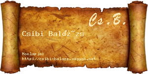 Csibi Balázs névjegykártya